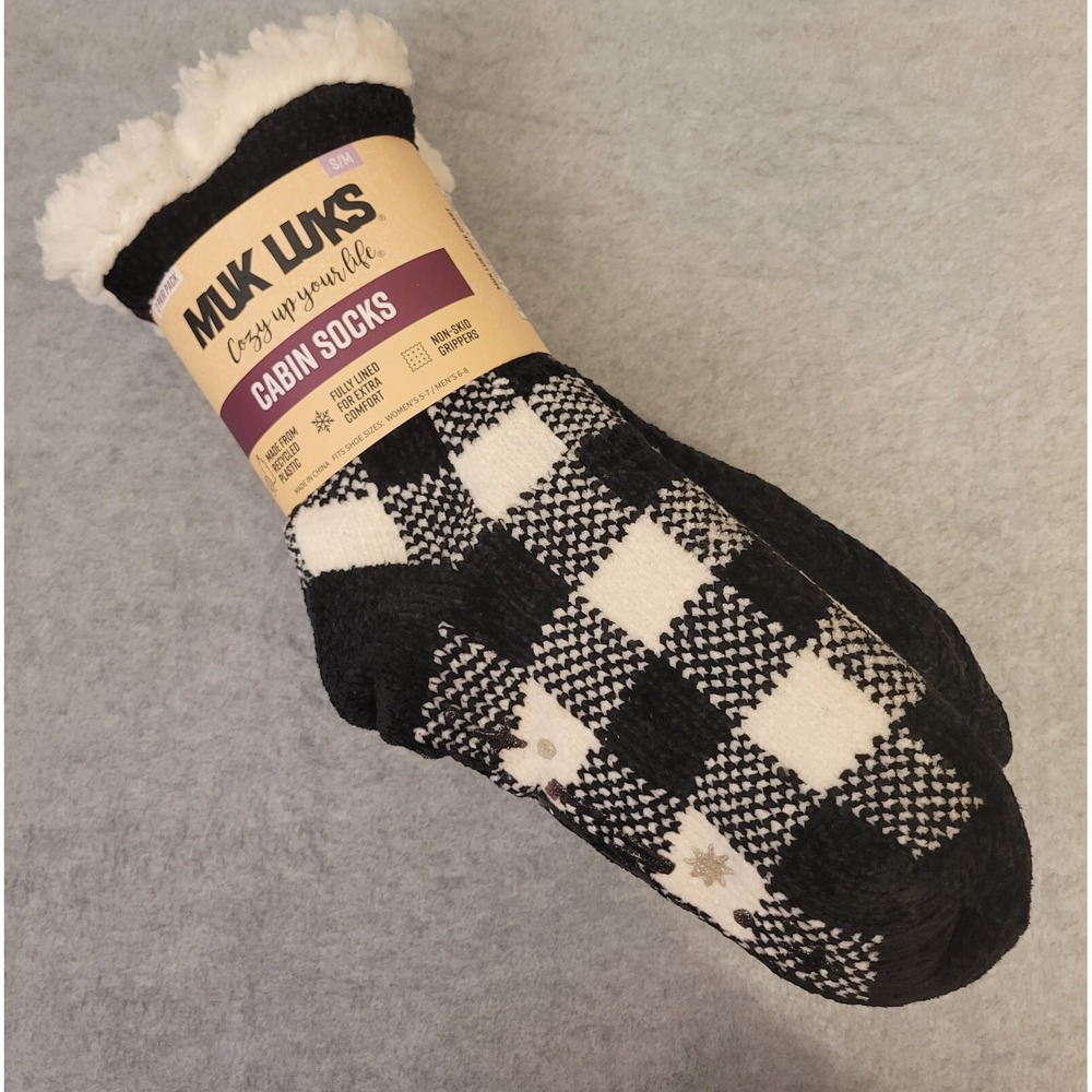 NEW‎ 2 Pack Muk Luks Women's Cabin Socks Slippers s/m 5-7